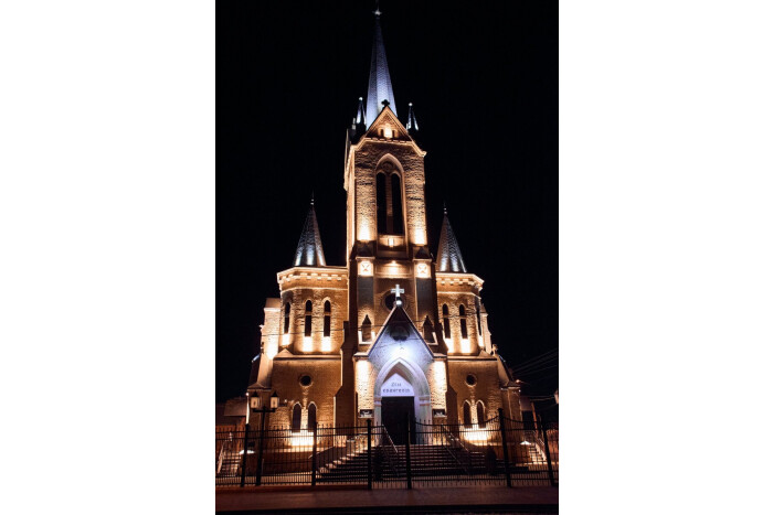 The building of the Lutheran Church in Lutsk has been illuminated 