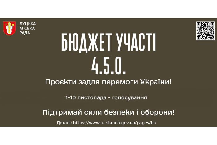 1 листопада розпочинається голосування за проєкти конкурсу Бюджету участі 4.5.0!